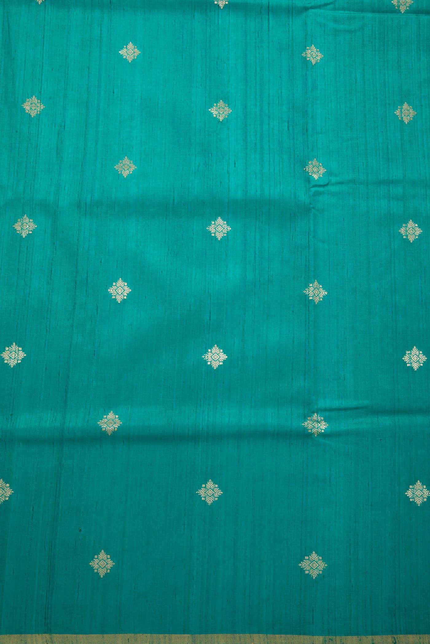 Peacock Blue Raw Silk Dress Material