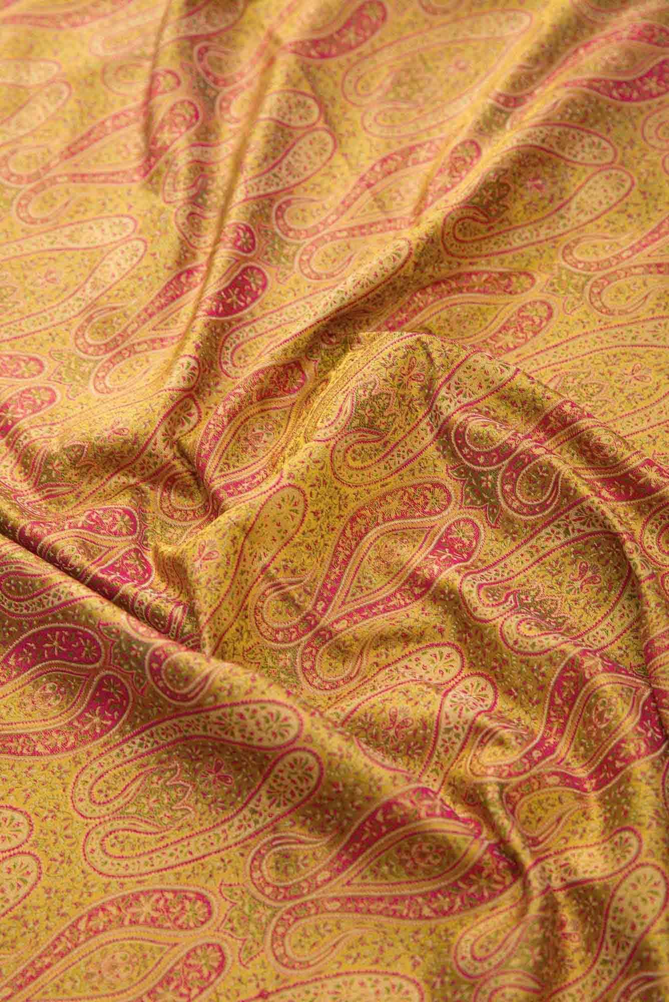 Mustard Banarasi Silk Dress Material
