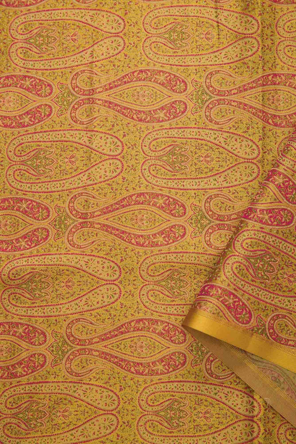 Mustard Banarasi Silk Dress Material