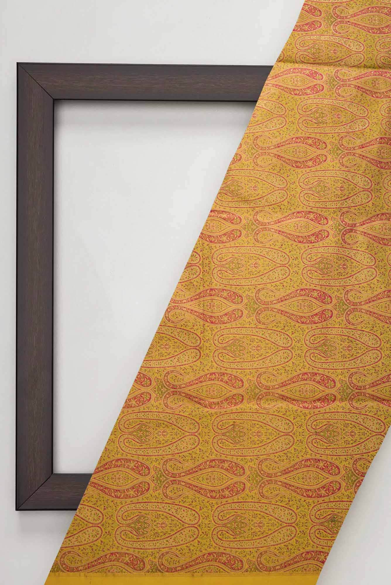 Mustard Banarasi Silk Dress Material