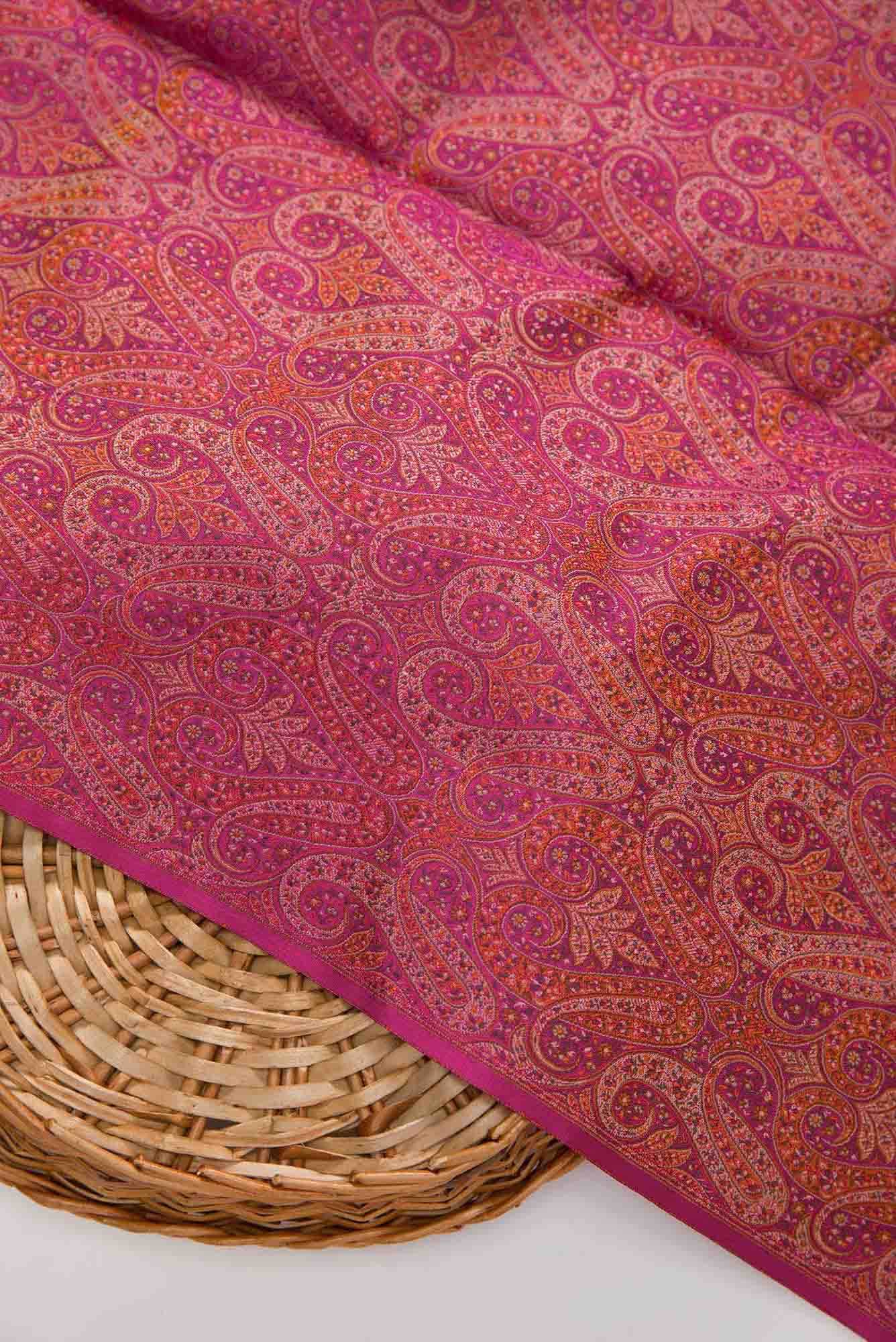 Pink Banarasi Silk Dress Material