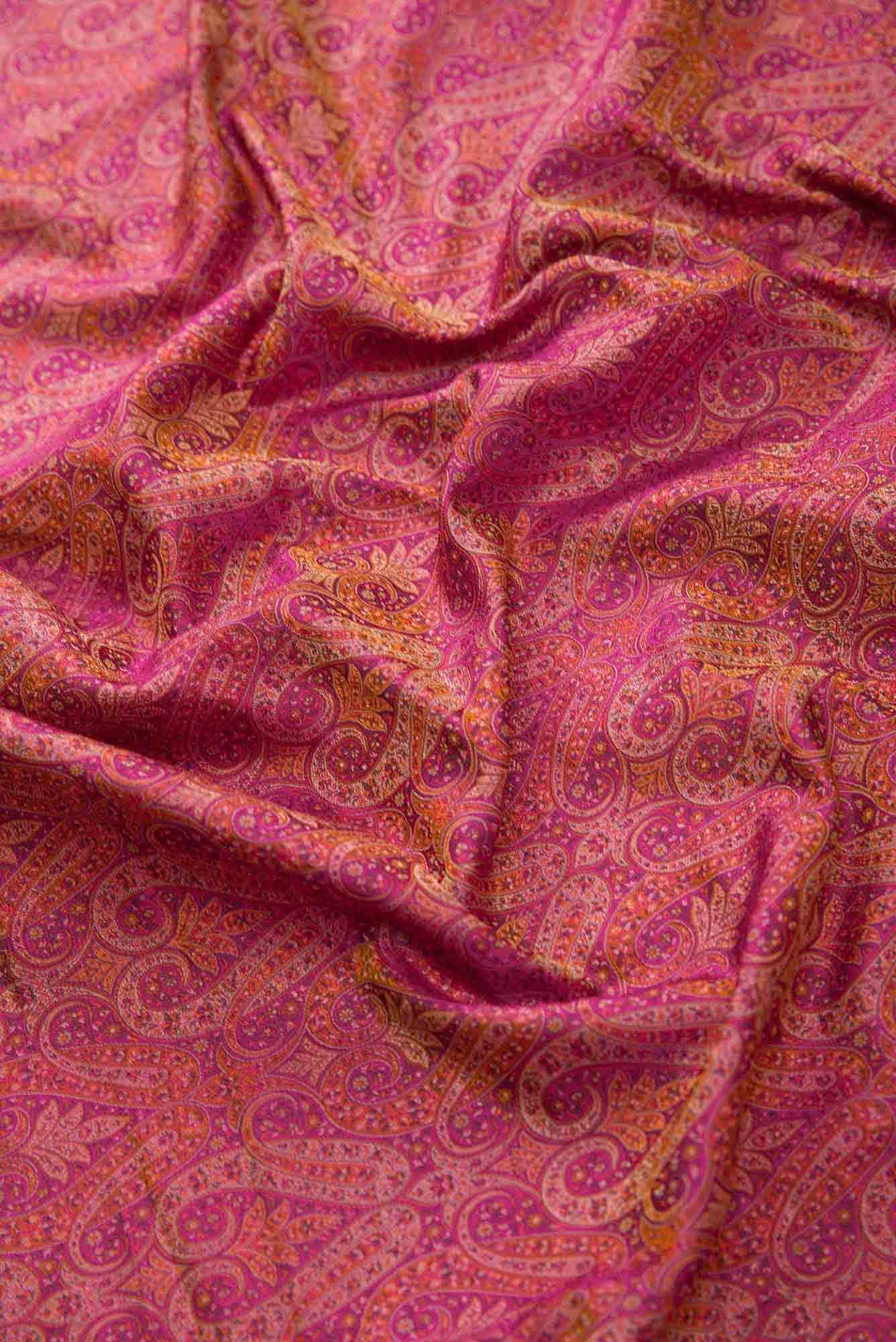 Pink Banarasi Silk Dress Material