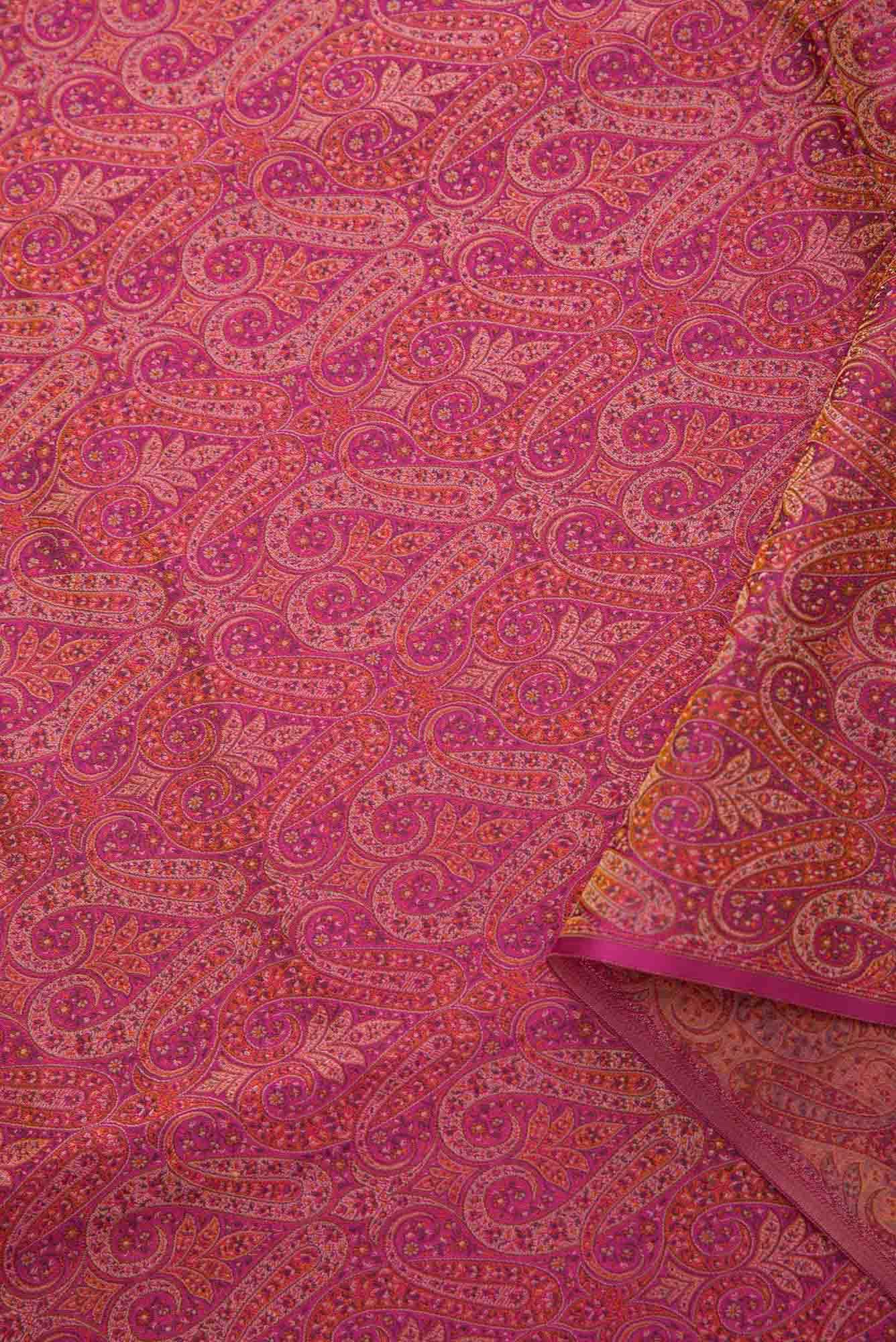 Pink Banarasi Silk Dress Material