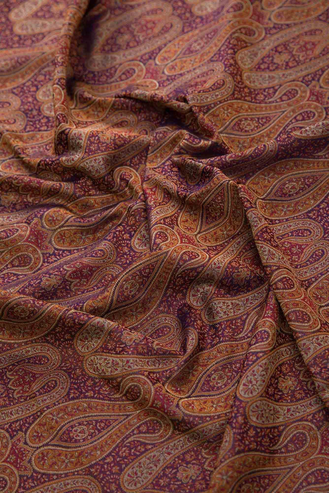 Navy Blue Banarasi Silk Dress Material