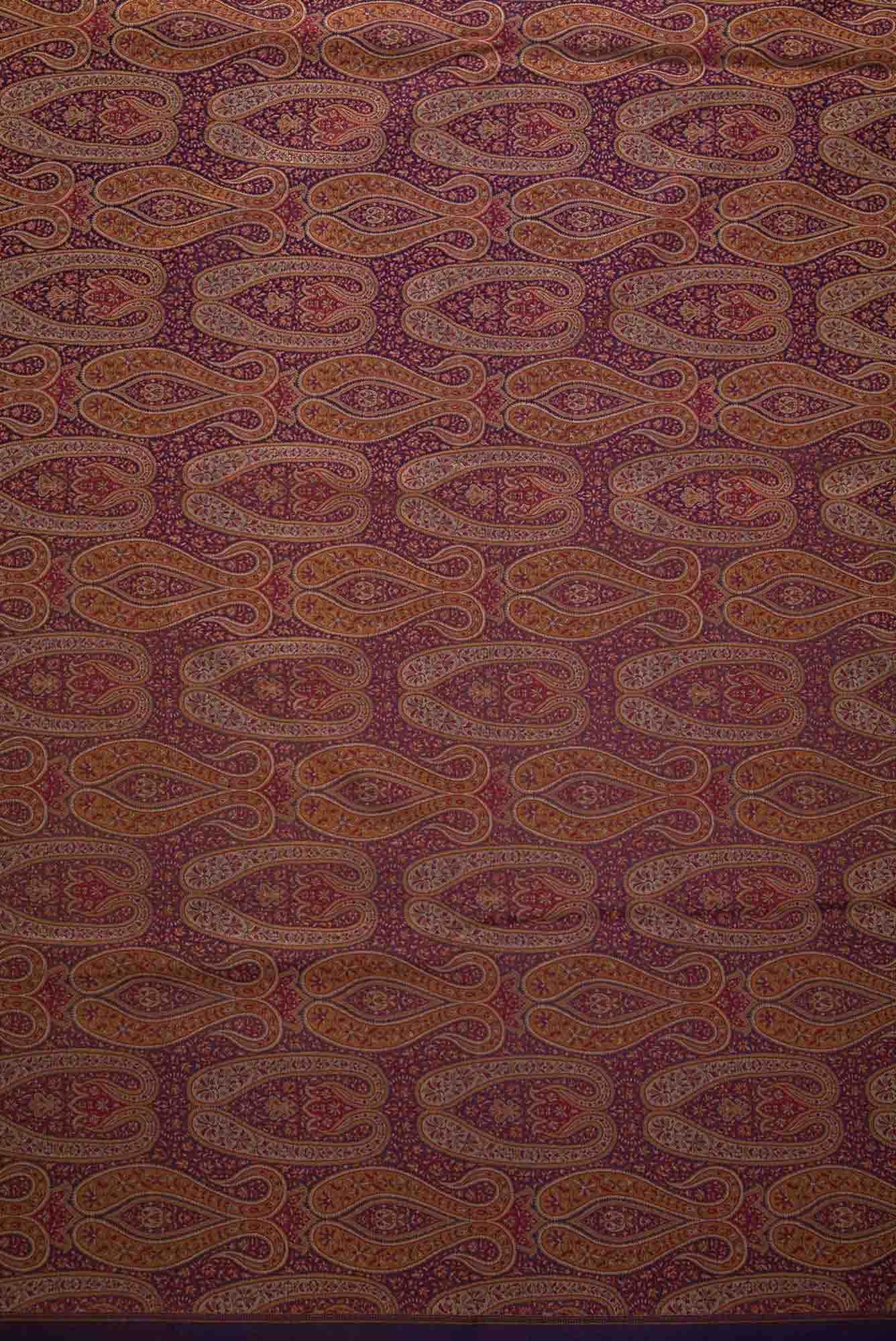 Navy Blue Banarasi Silk Dress Material