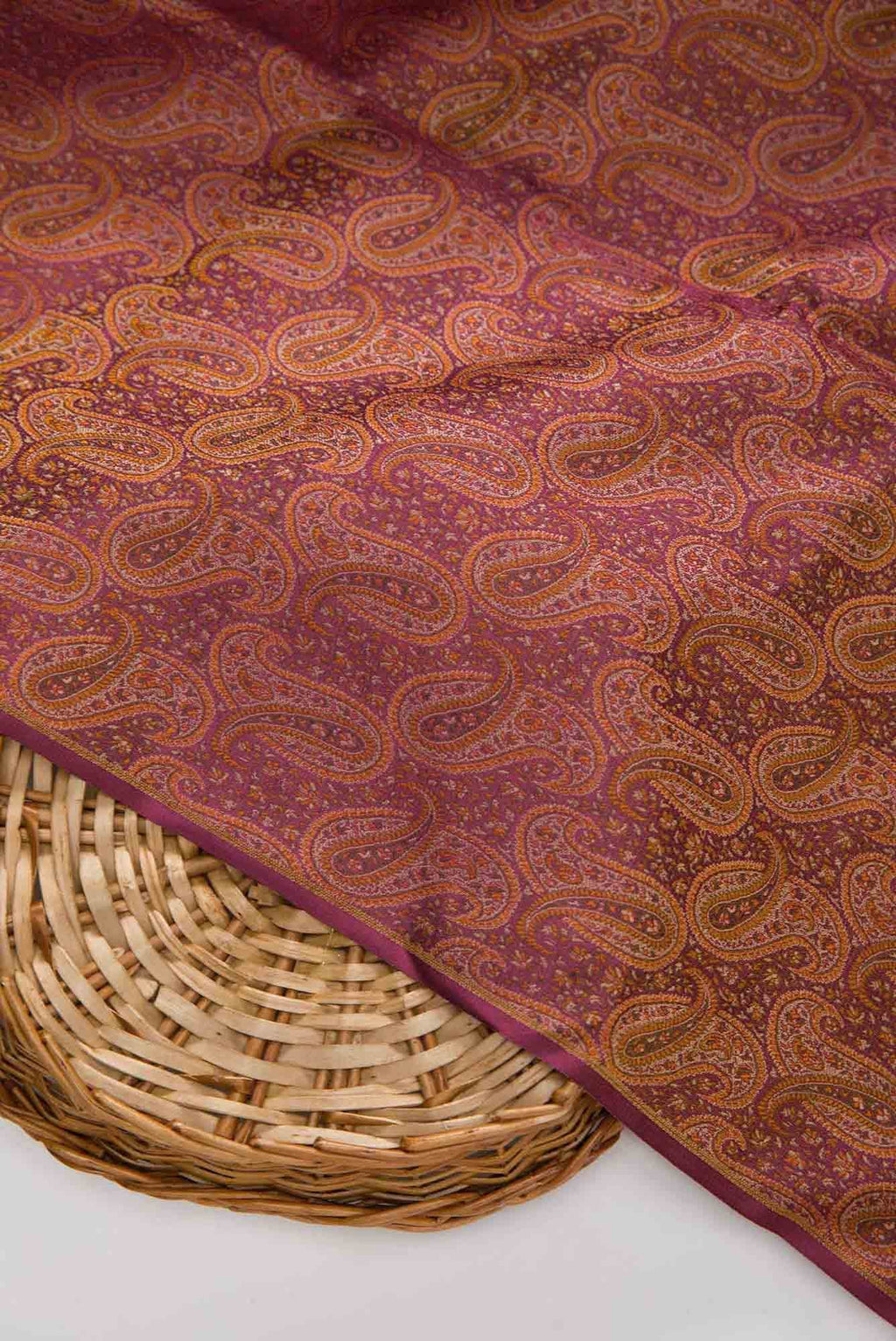 Magenta Banarasi Silk Dress Material