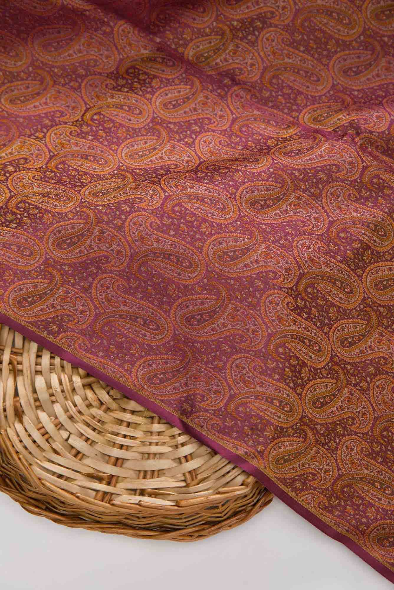 Magenta Banarasi Silk Dress Material