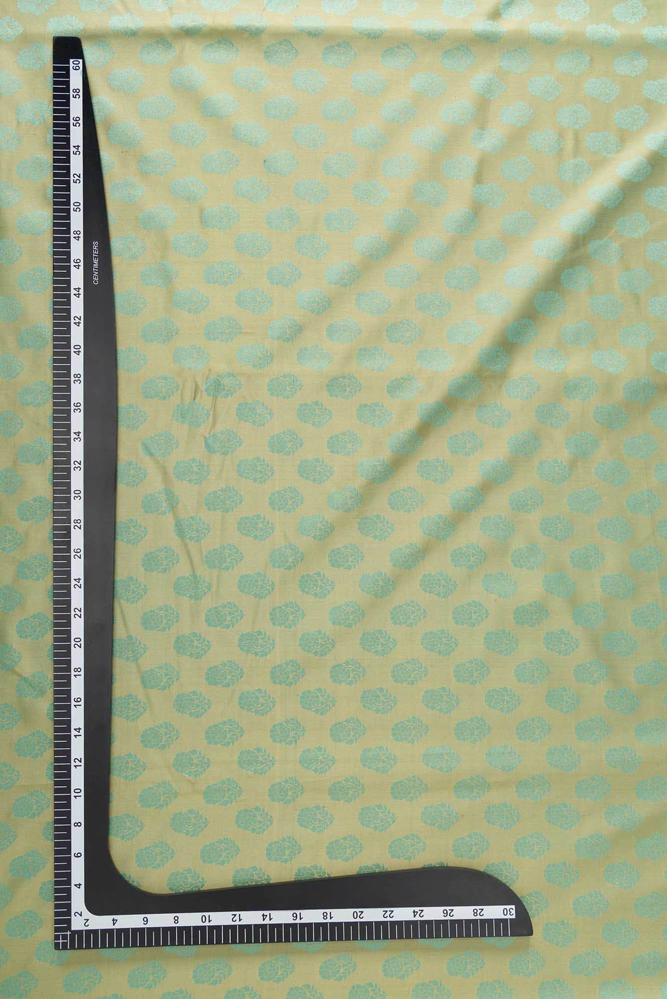 Pista Green Banarasi Silk Dress Material