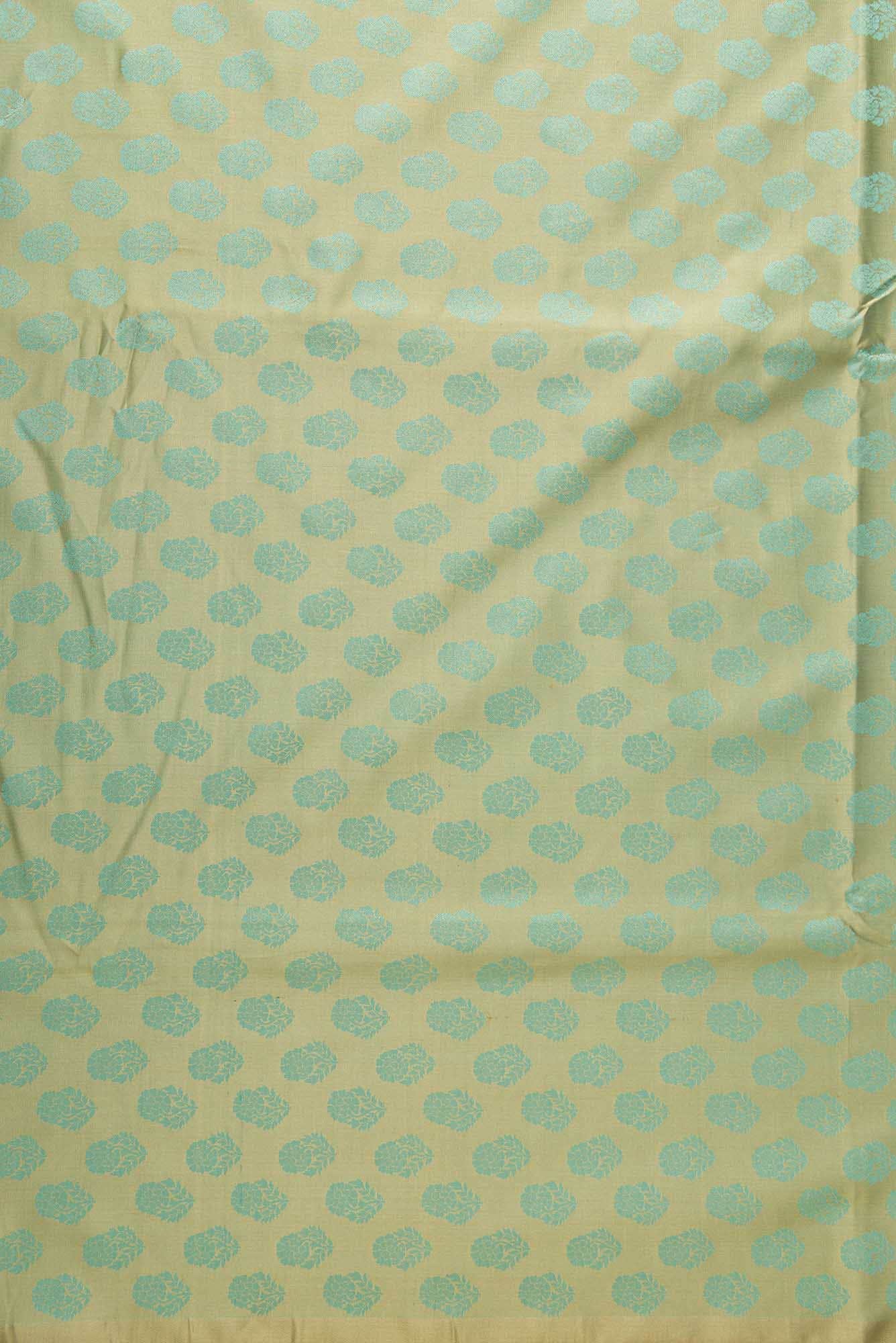 Pista Green Banarasi Silk Dress Material