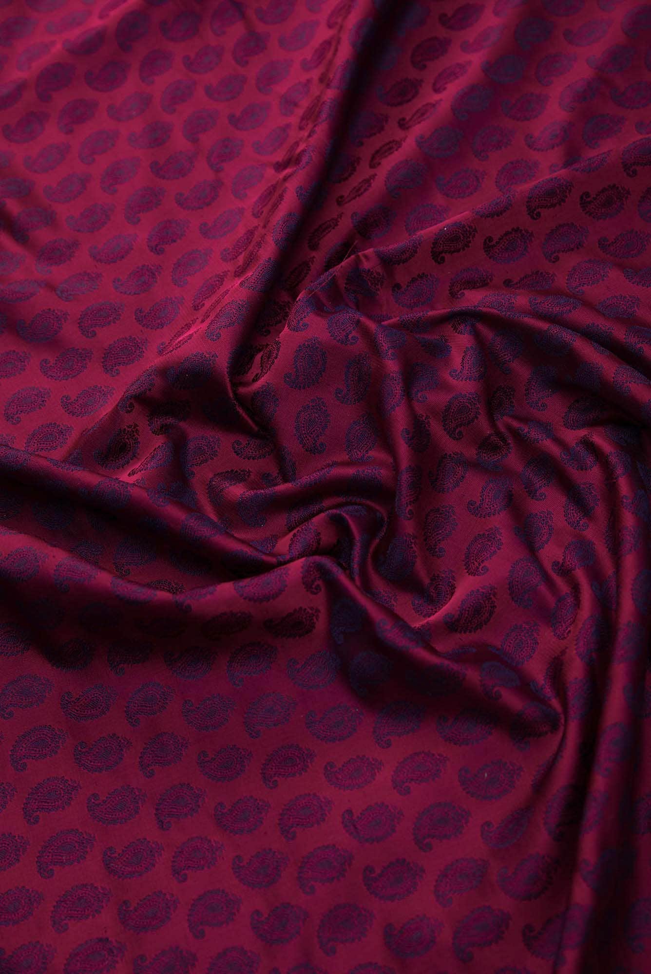 Maroon Banarasi Silk Dress Material