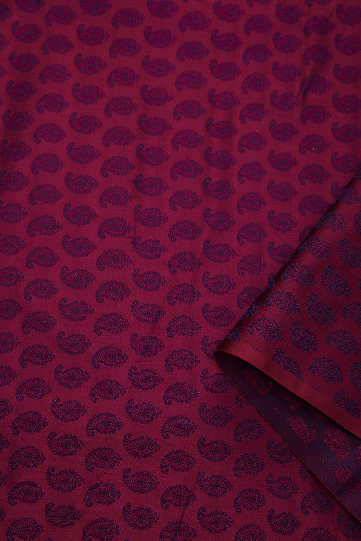 Maroon Banarasi Silk Dress Material