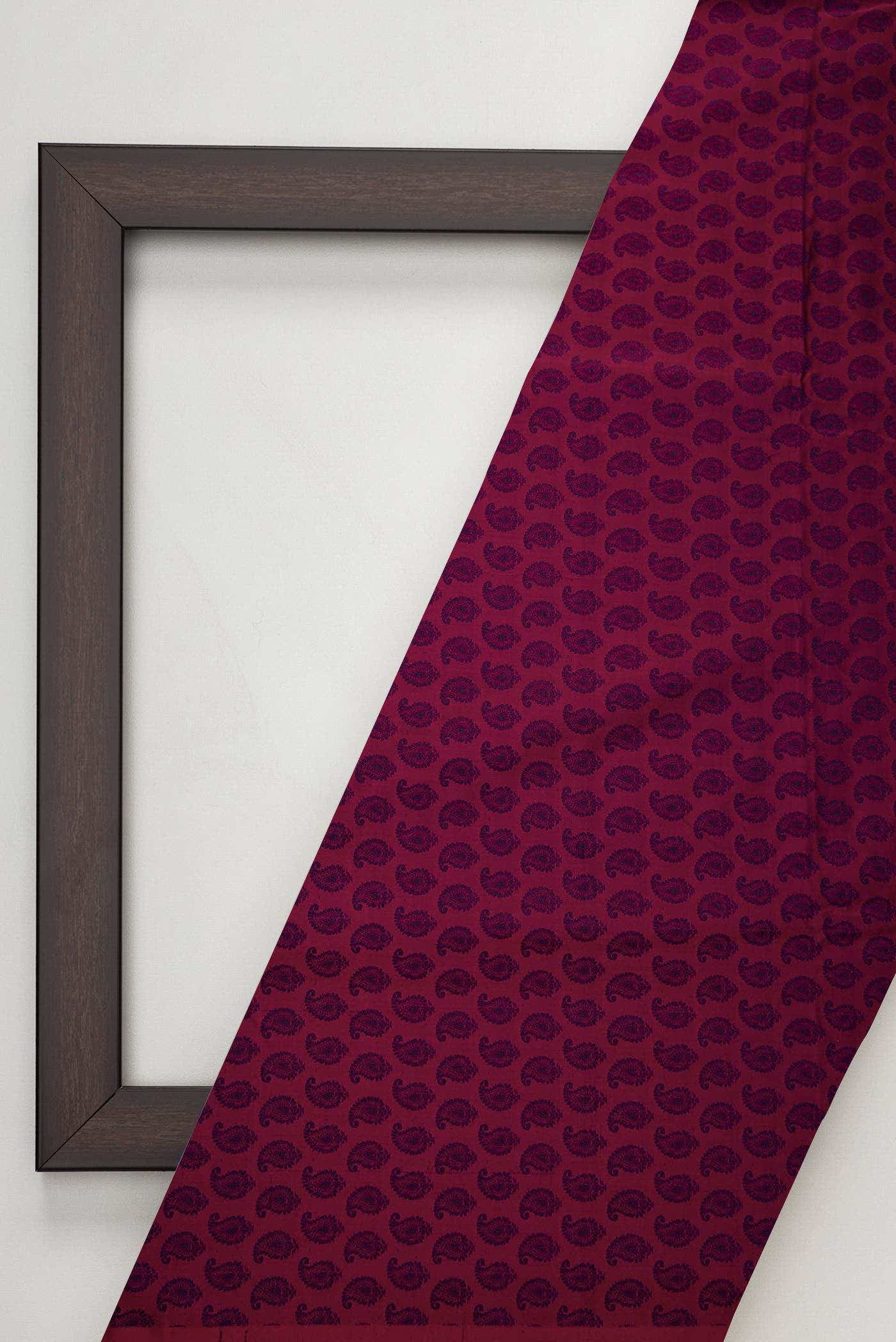 Maroon Banarasi Silk Dress Material