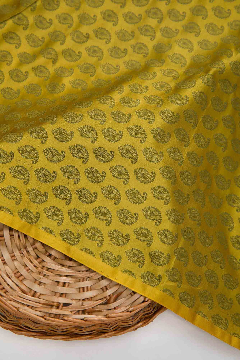 Mehandi Green Banarasi Silk Dress Material