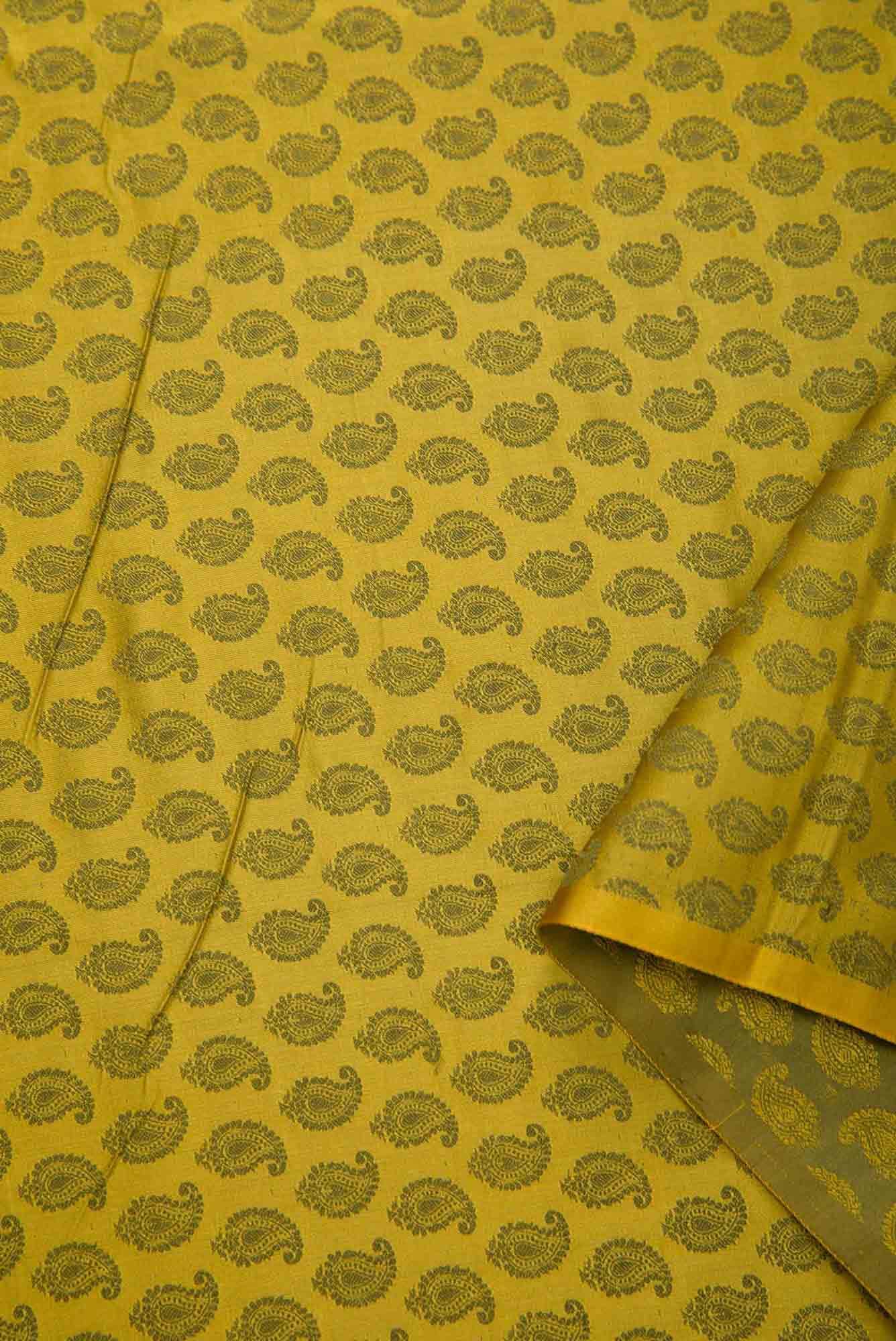 Mehandi Green Banarasi Silk Dress Material