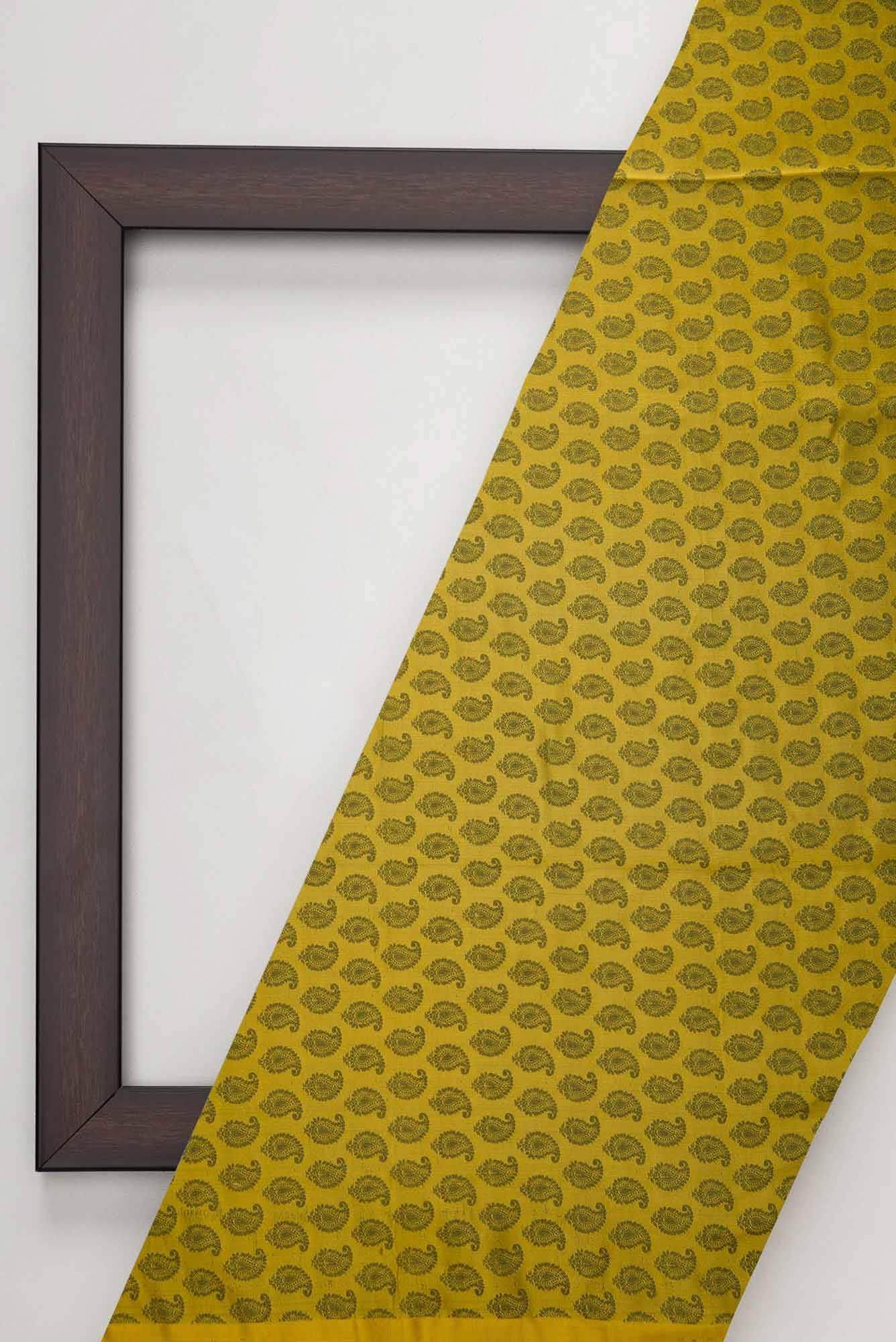 Mehandi Green Banarasi Silk Dress Material