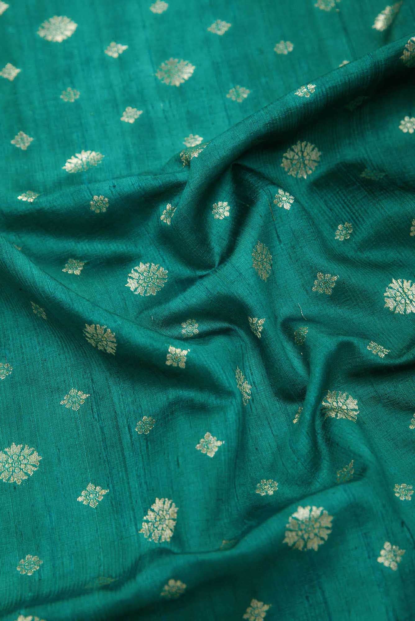 Green Raw Silk Dress Material