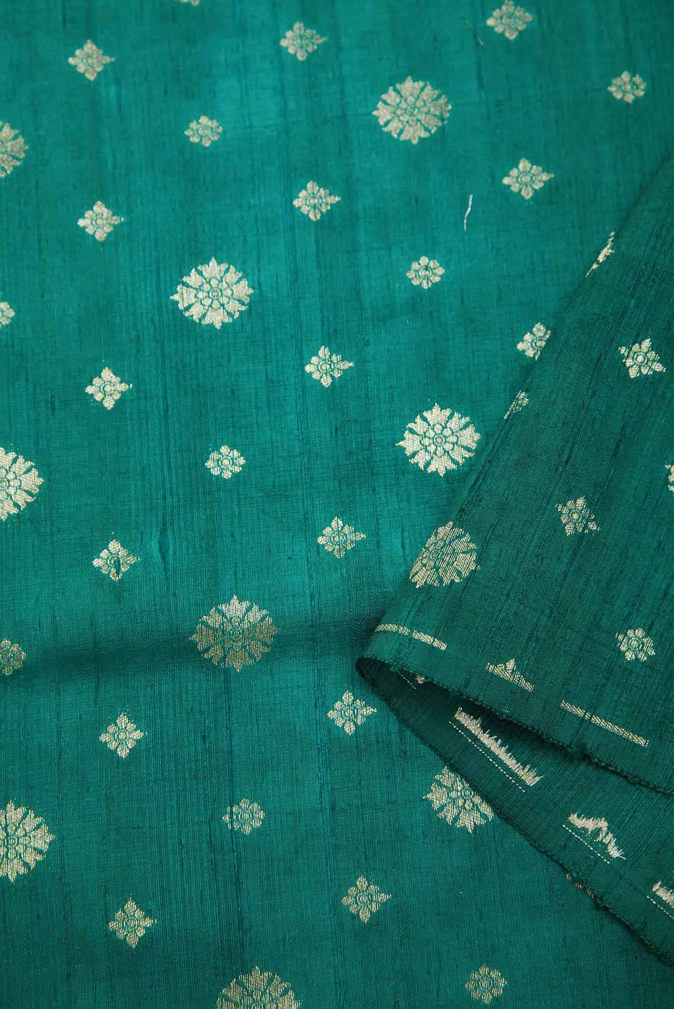 Green Raw Silk Dress Material
