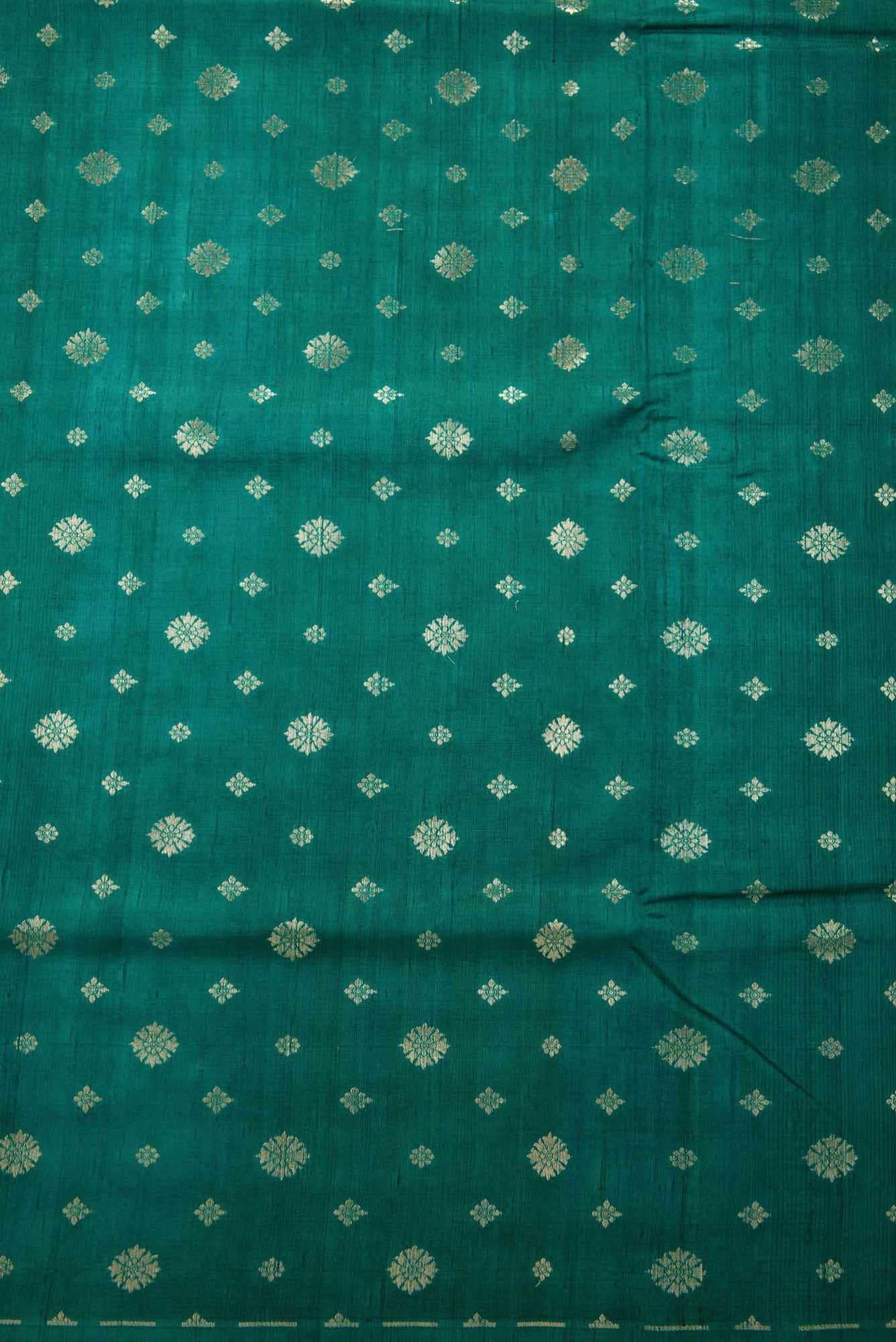Green Raw Silk Dress Material