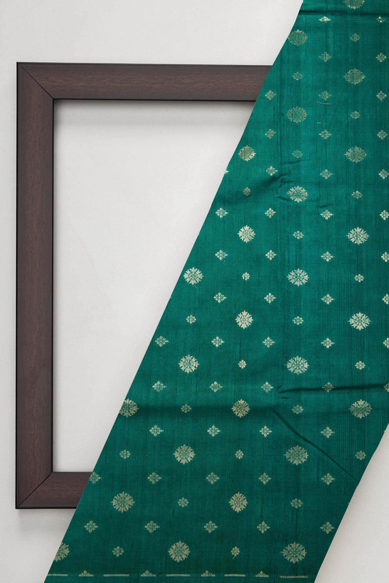 Green Raw Silk Dress Material