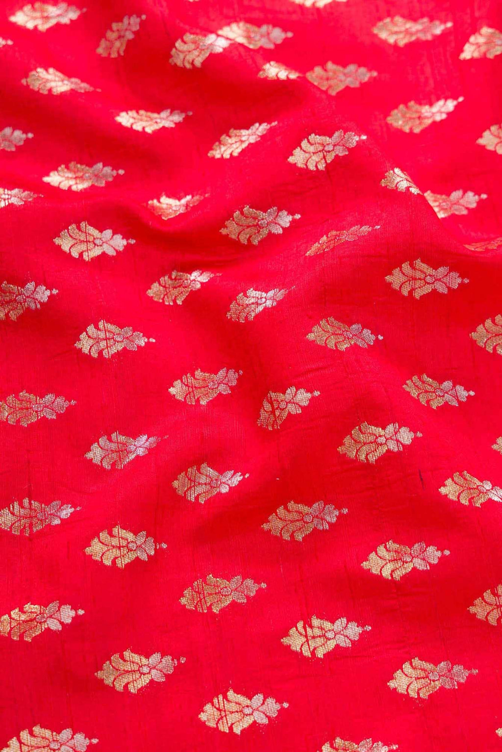 Red Raw Silk Dress Material