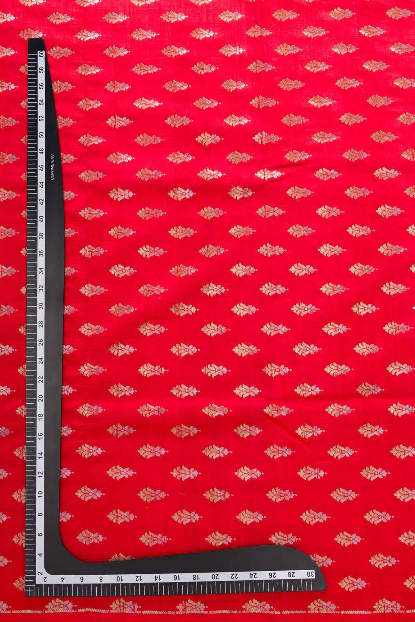 Red Raw Silk Dress Material