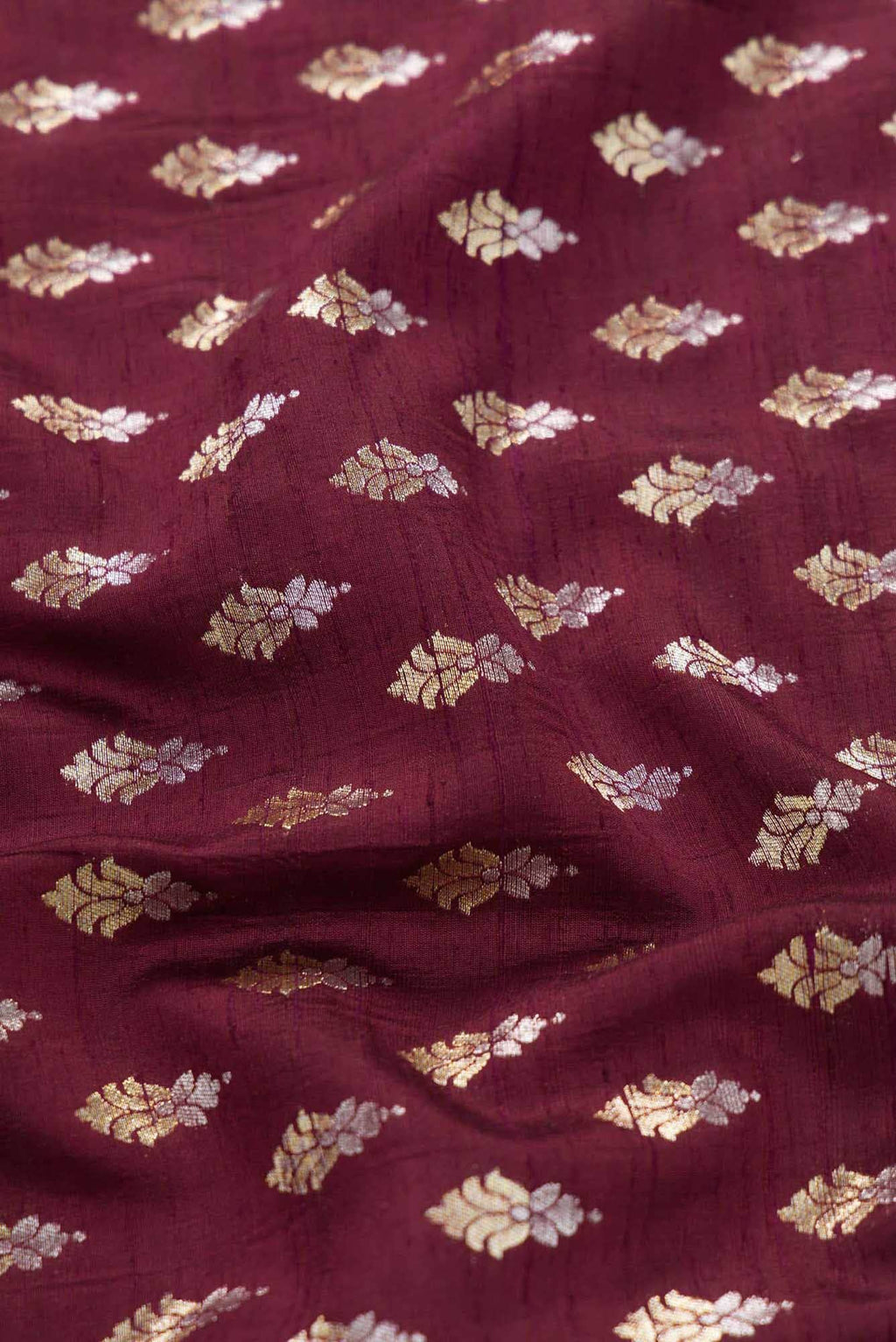 Maroon Raw Silk Dress Material