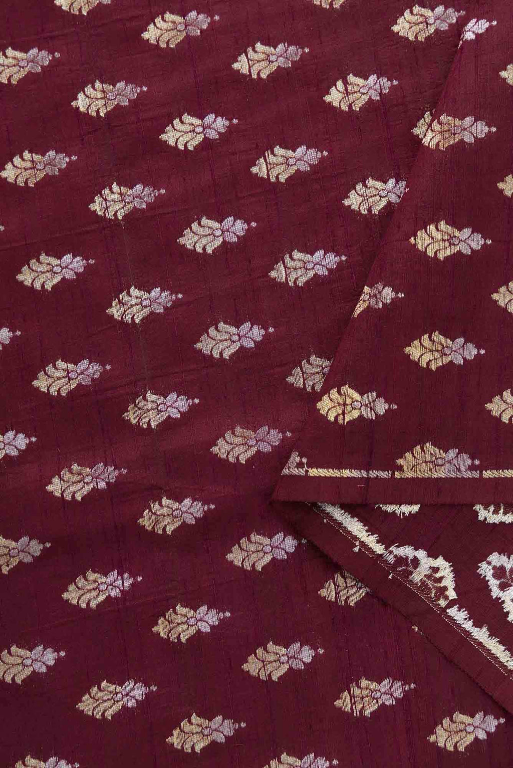 Maroon Raw Silk Dress Material