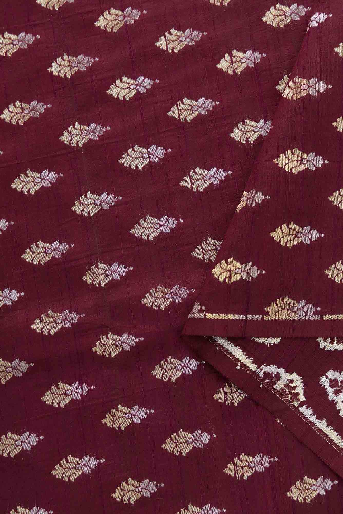 Maroon Raw Silk Dress Material