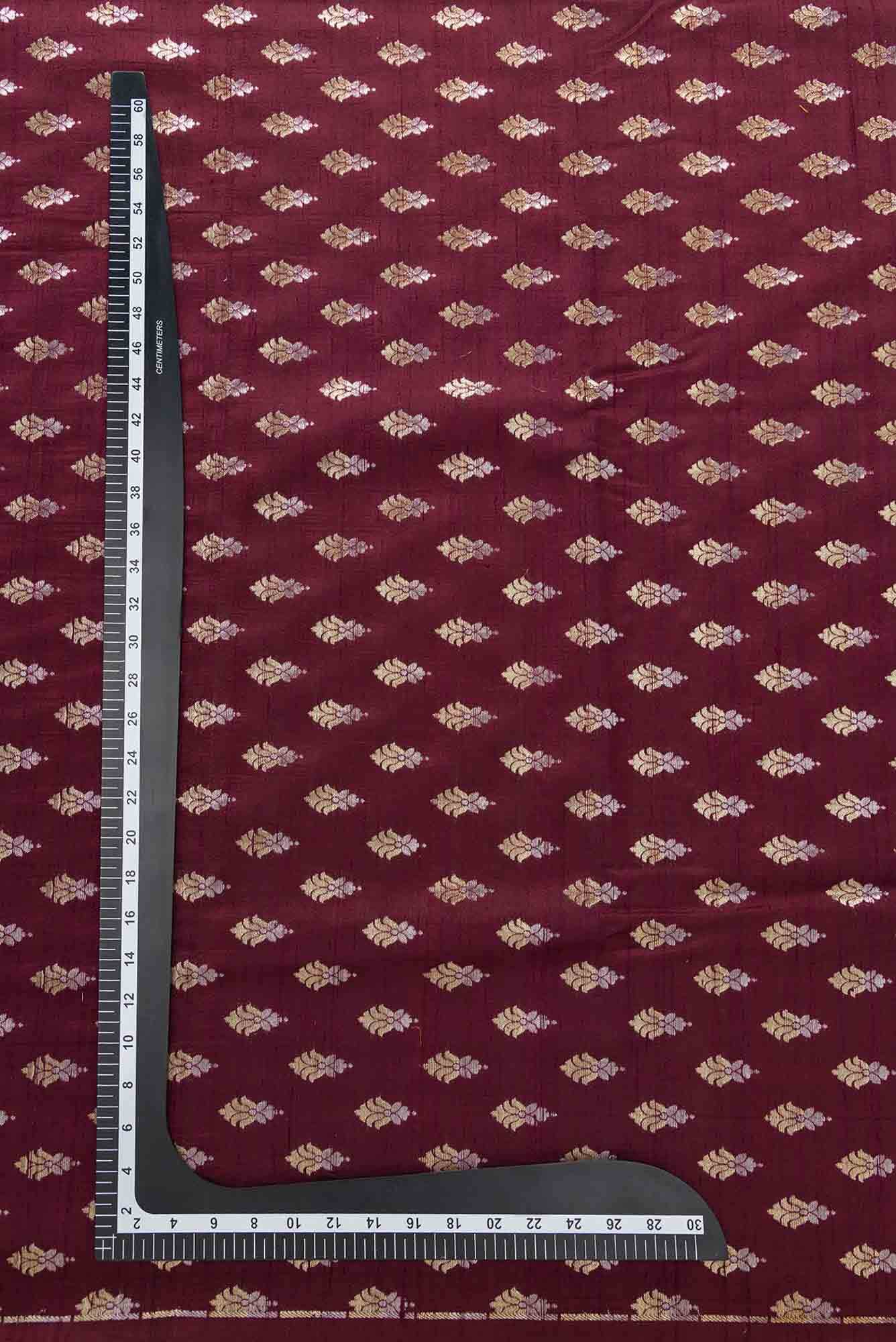 Maroon Raw Silk Dress Material