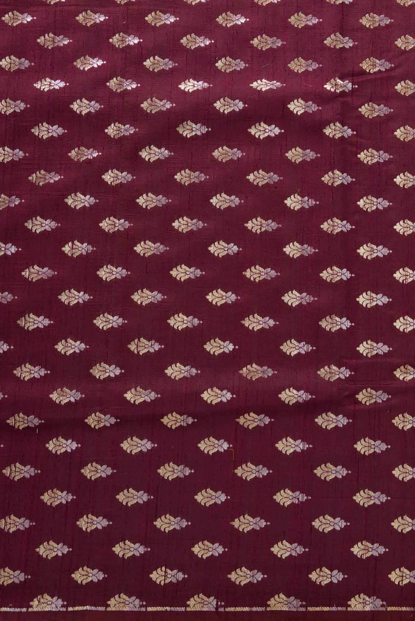 Maroon Raw Silk Dress Material