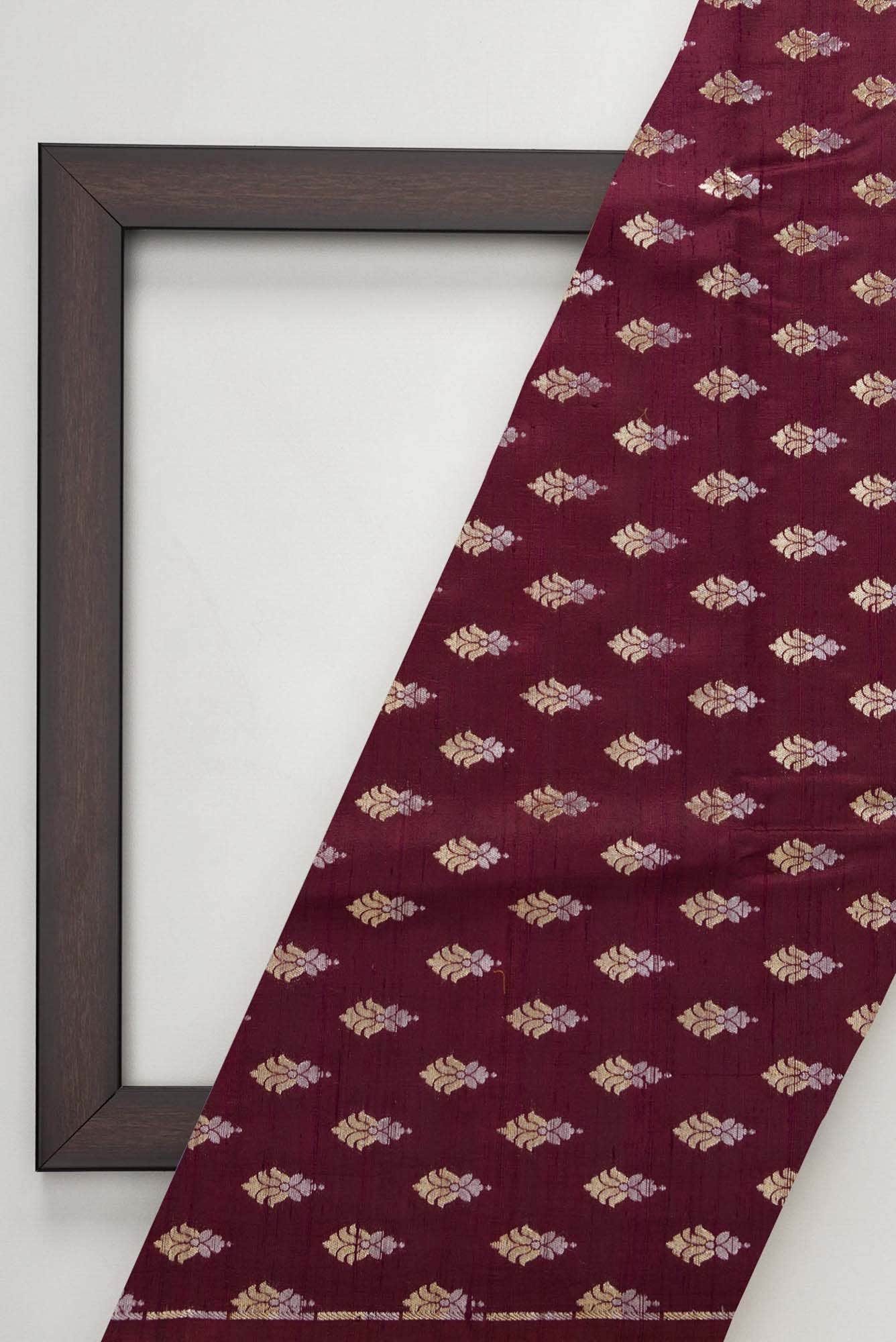 Maroon Raw Silk Dress Material