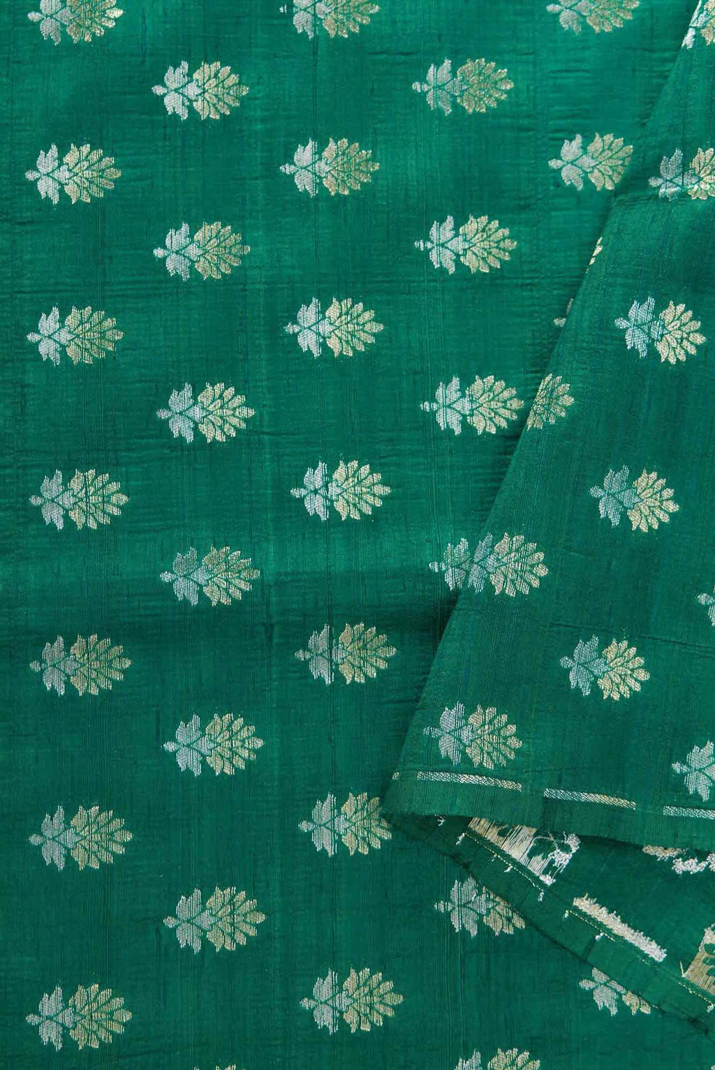Green Raw Silk Dress Material