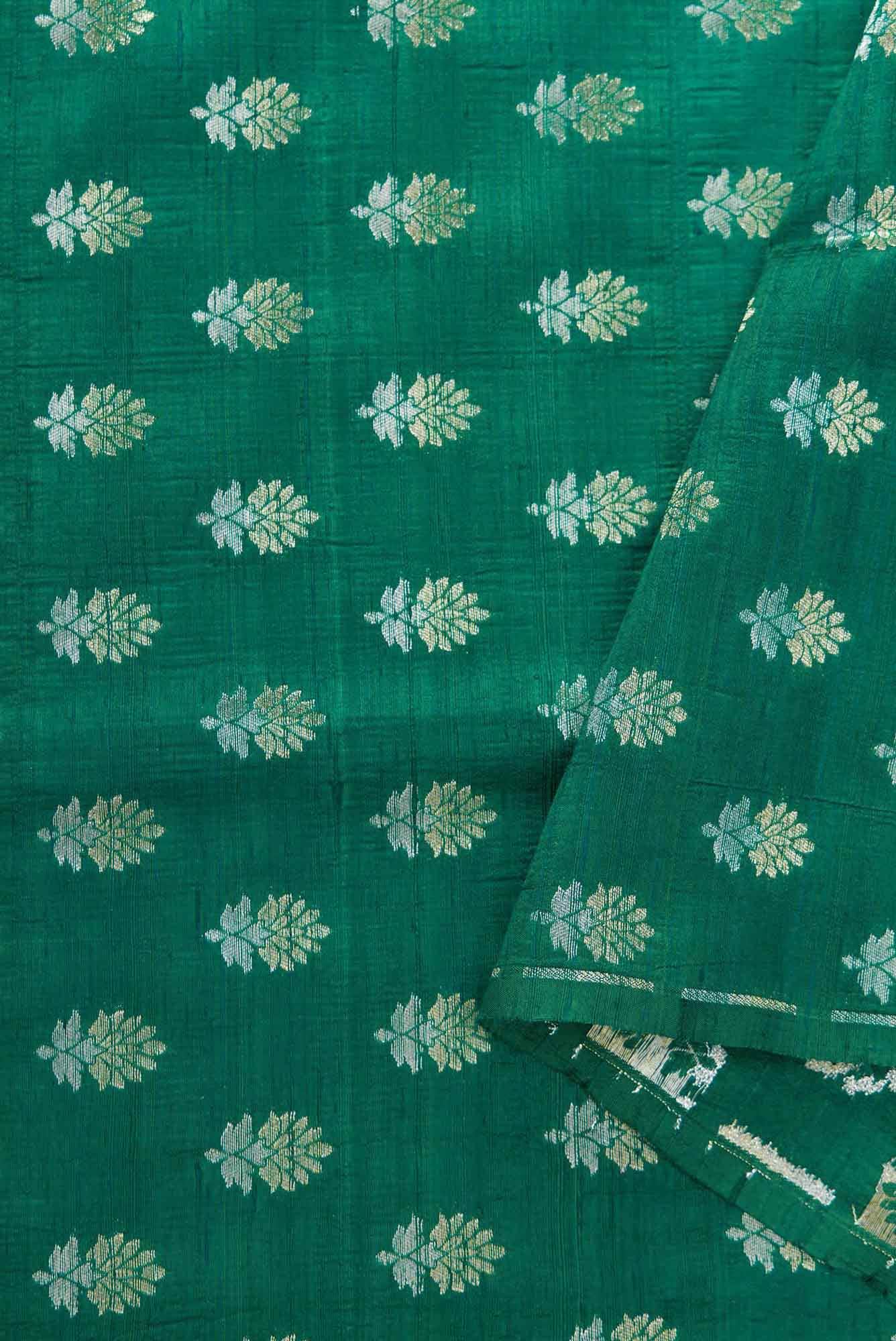 Green Raw Silk Dress Material