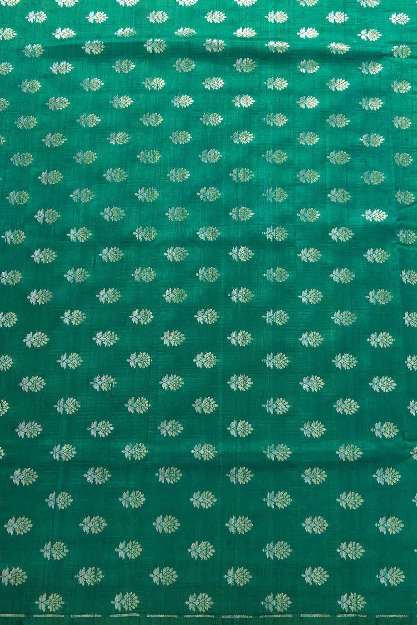 Green Raw Silk Dress Material