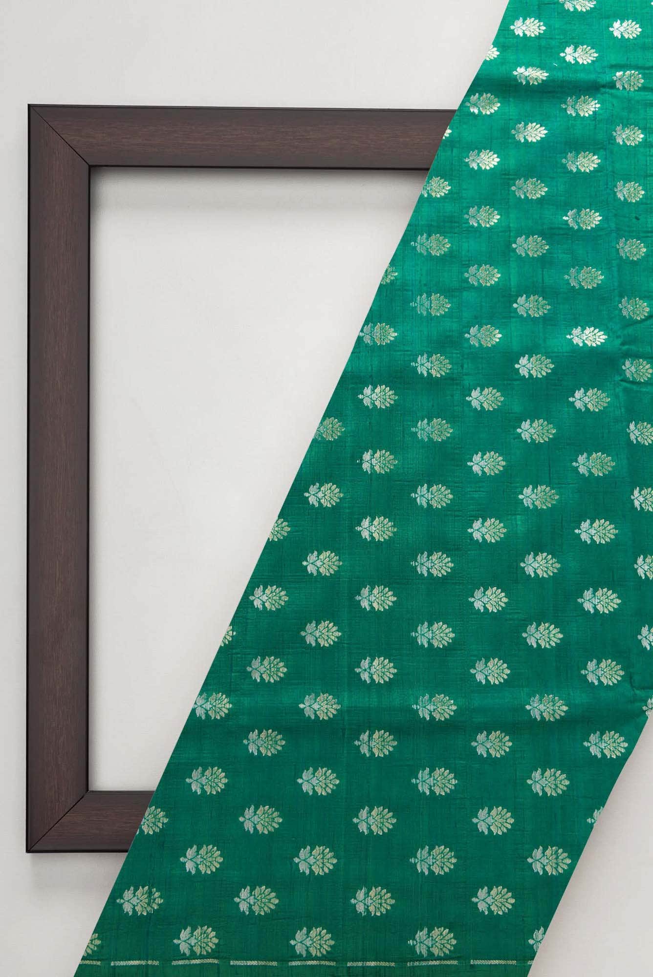 Green Raw Silk Dress Material