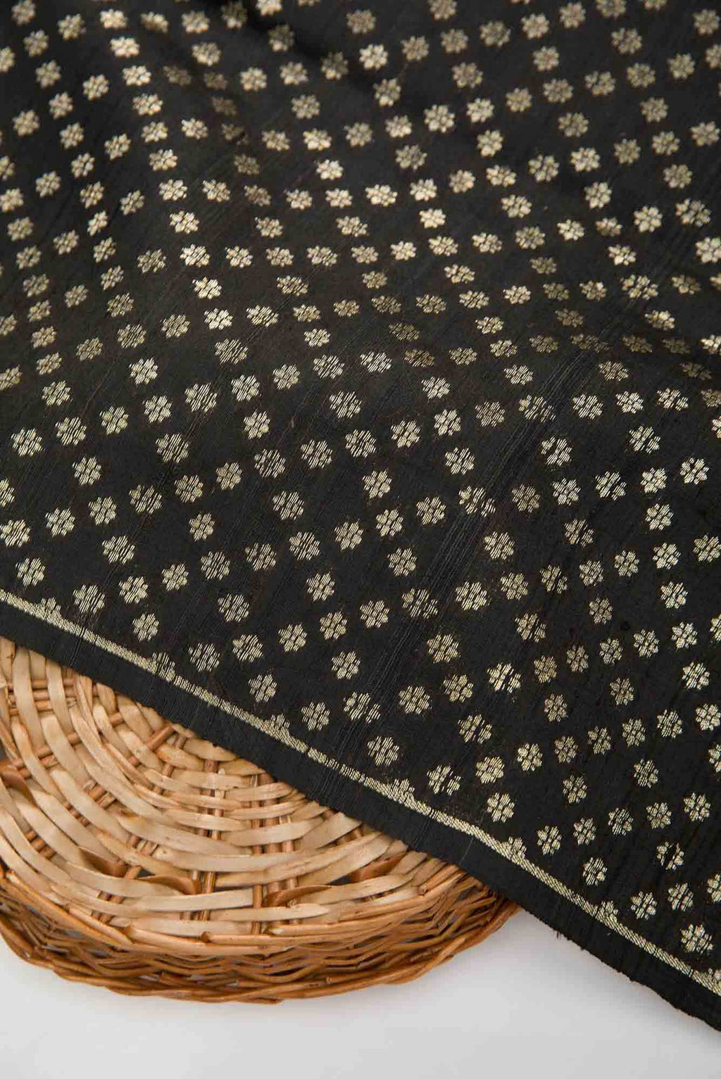 Black Raw Silk Dress Material