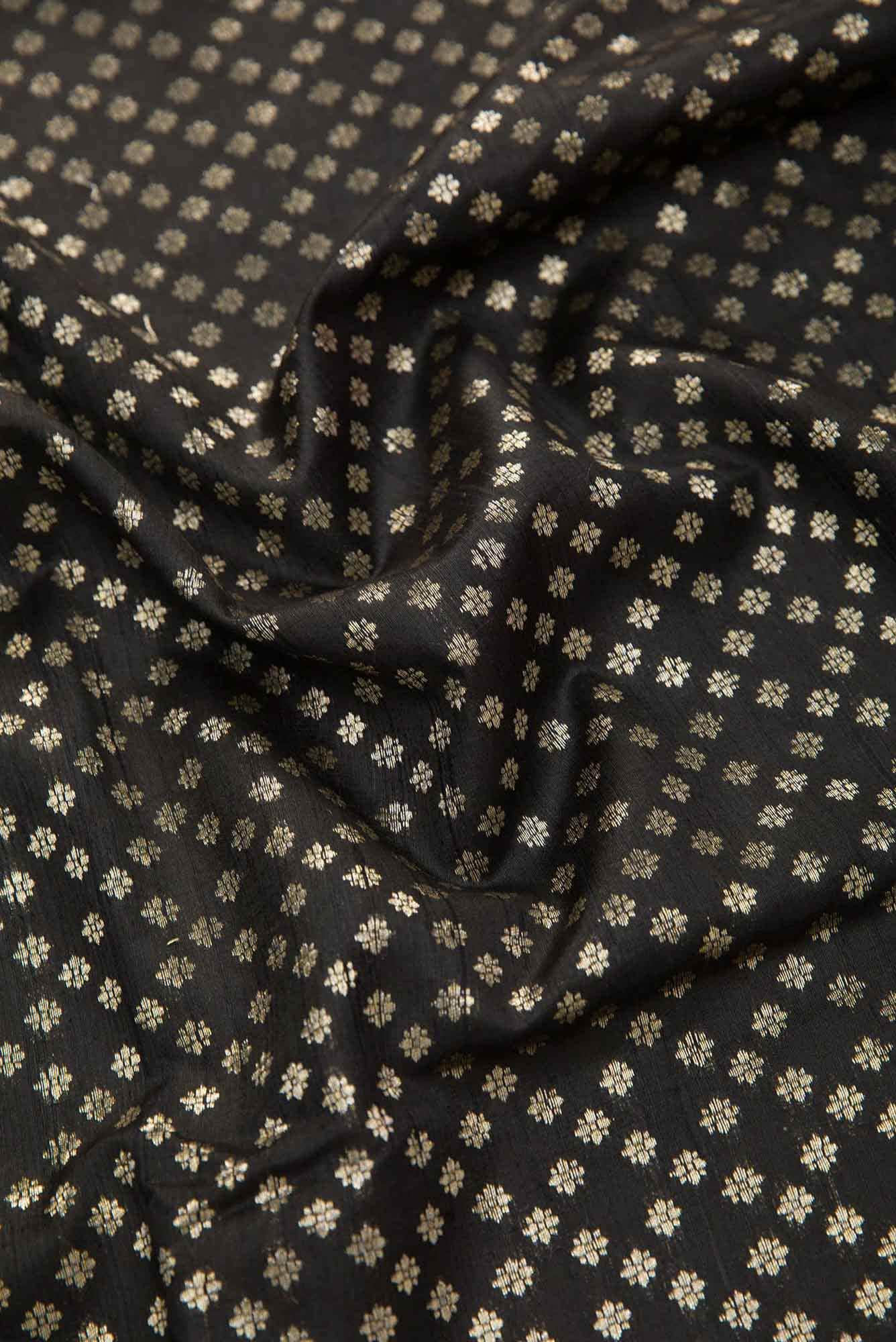 Black Raw Silk Dress Material