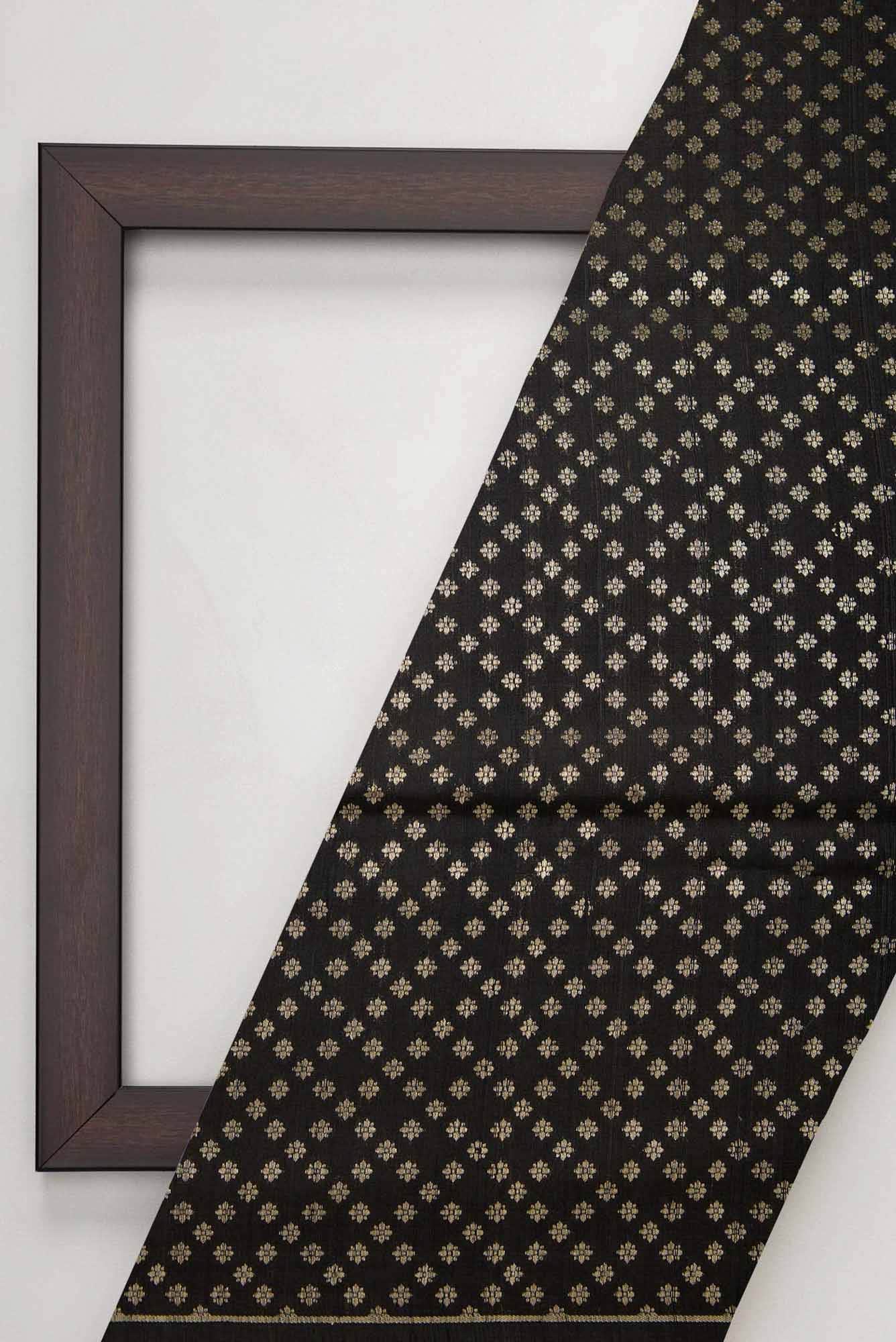 Black Raw Silk Dress Material
