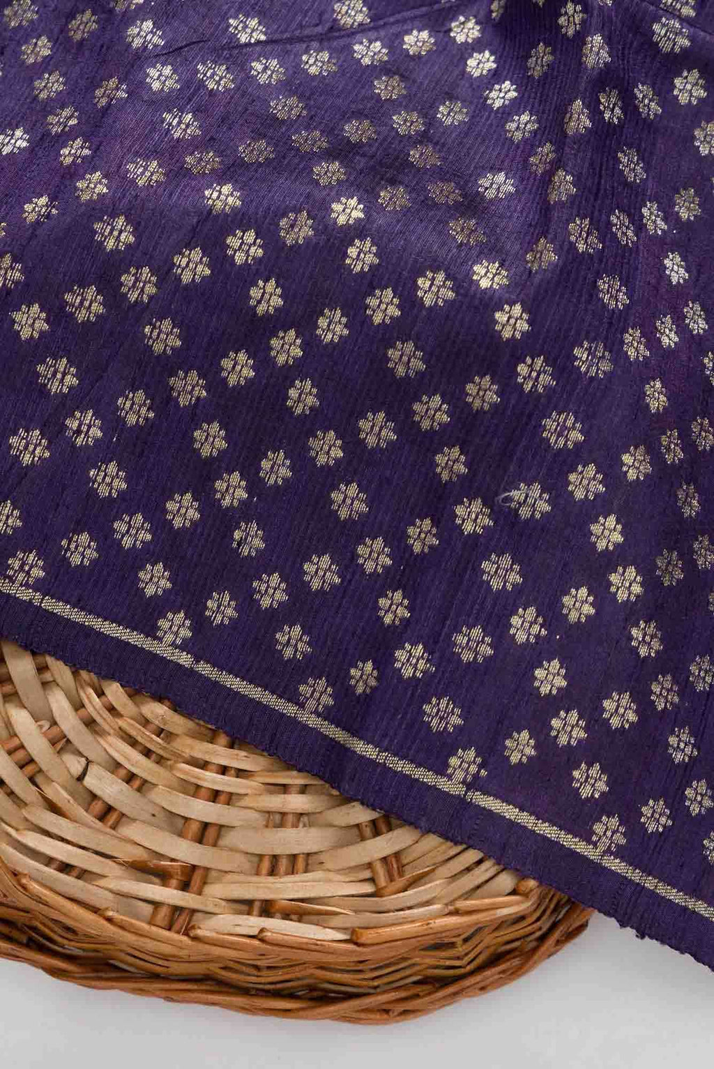 Navy Blue Raw Silk Dress Material