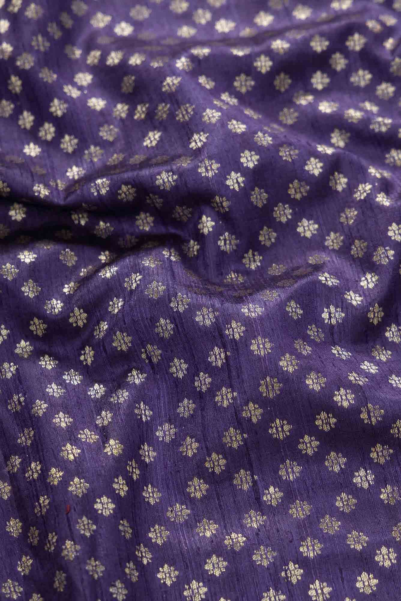 Navy Blue Raw Silk Dress Material