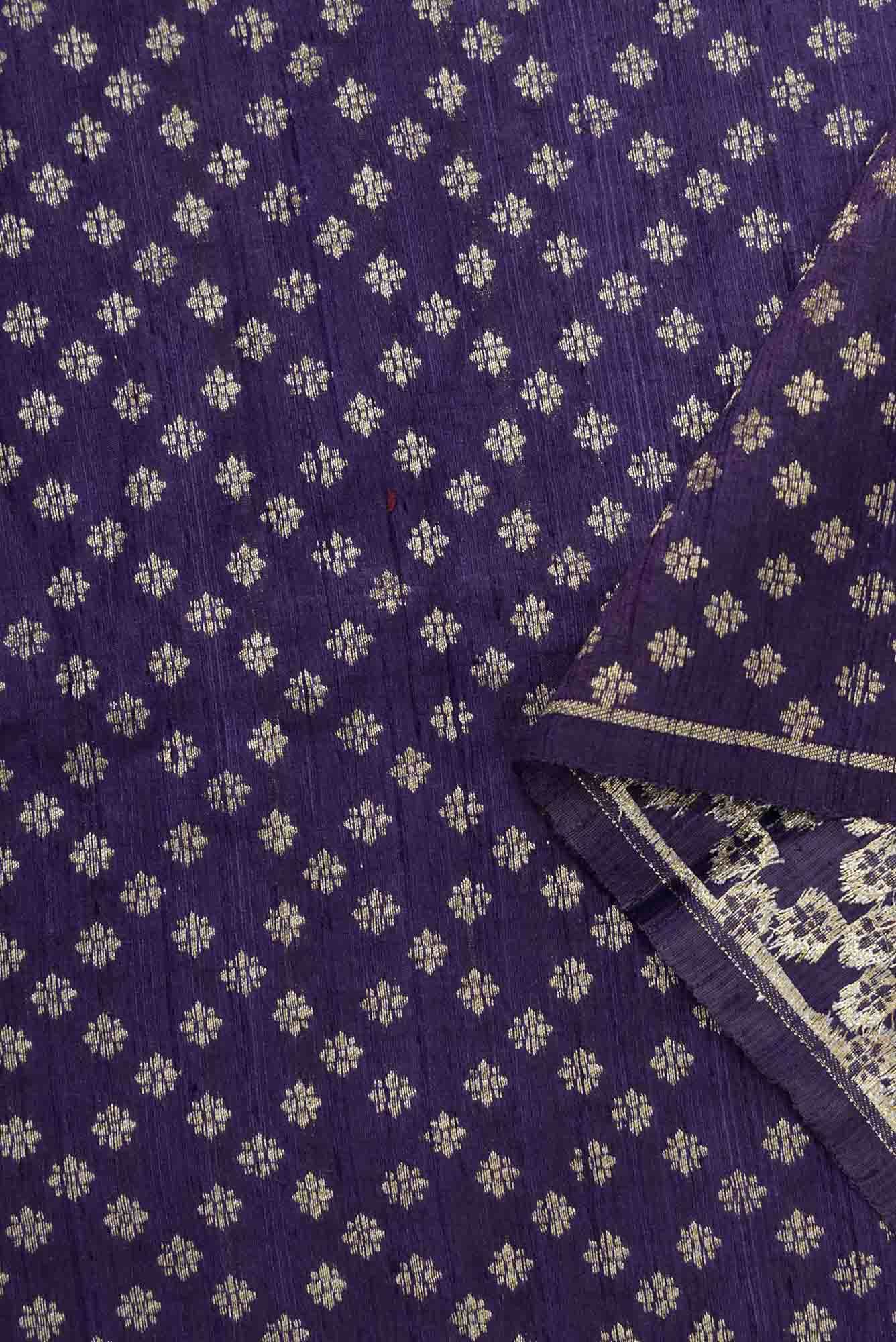 Navy Blue Raw Silk Dress Material