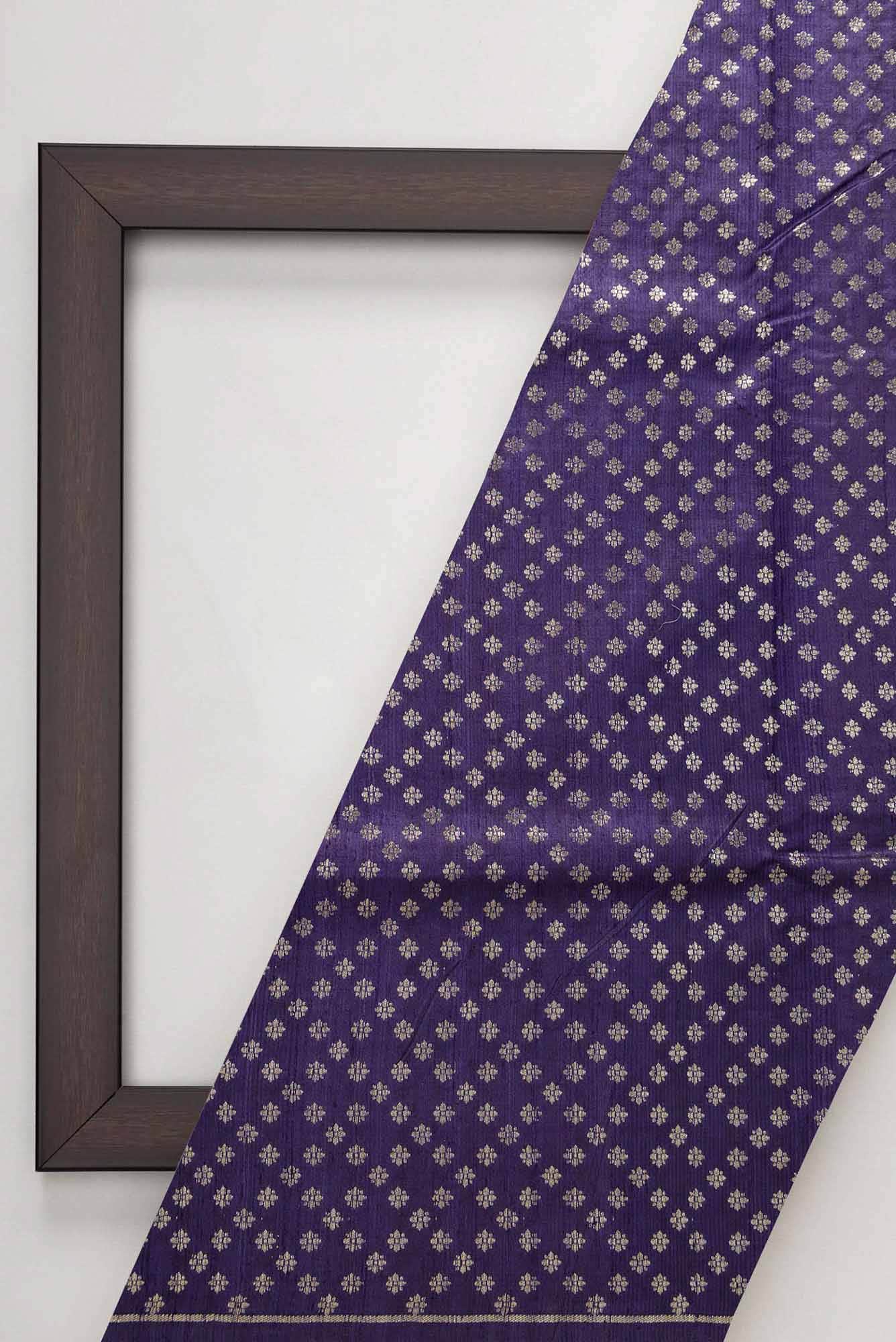 Navy Blue Raw Silk Dress Material