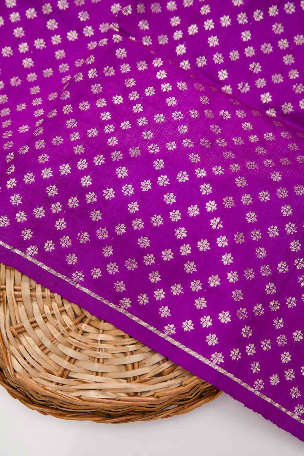 Purple Raw Silk Dress Material