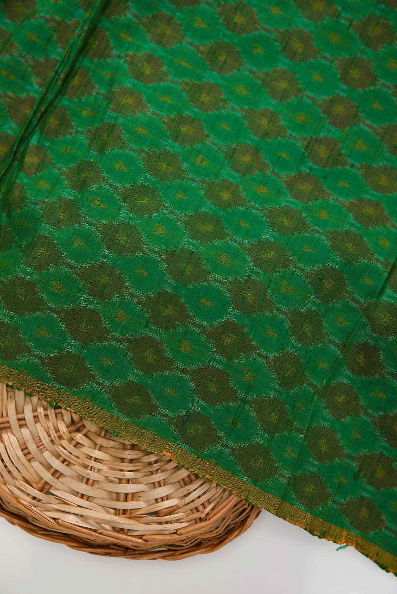 Green Raw Silk Dress Material