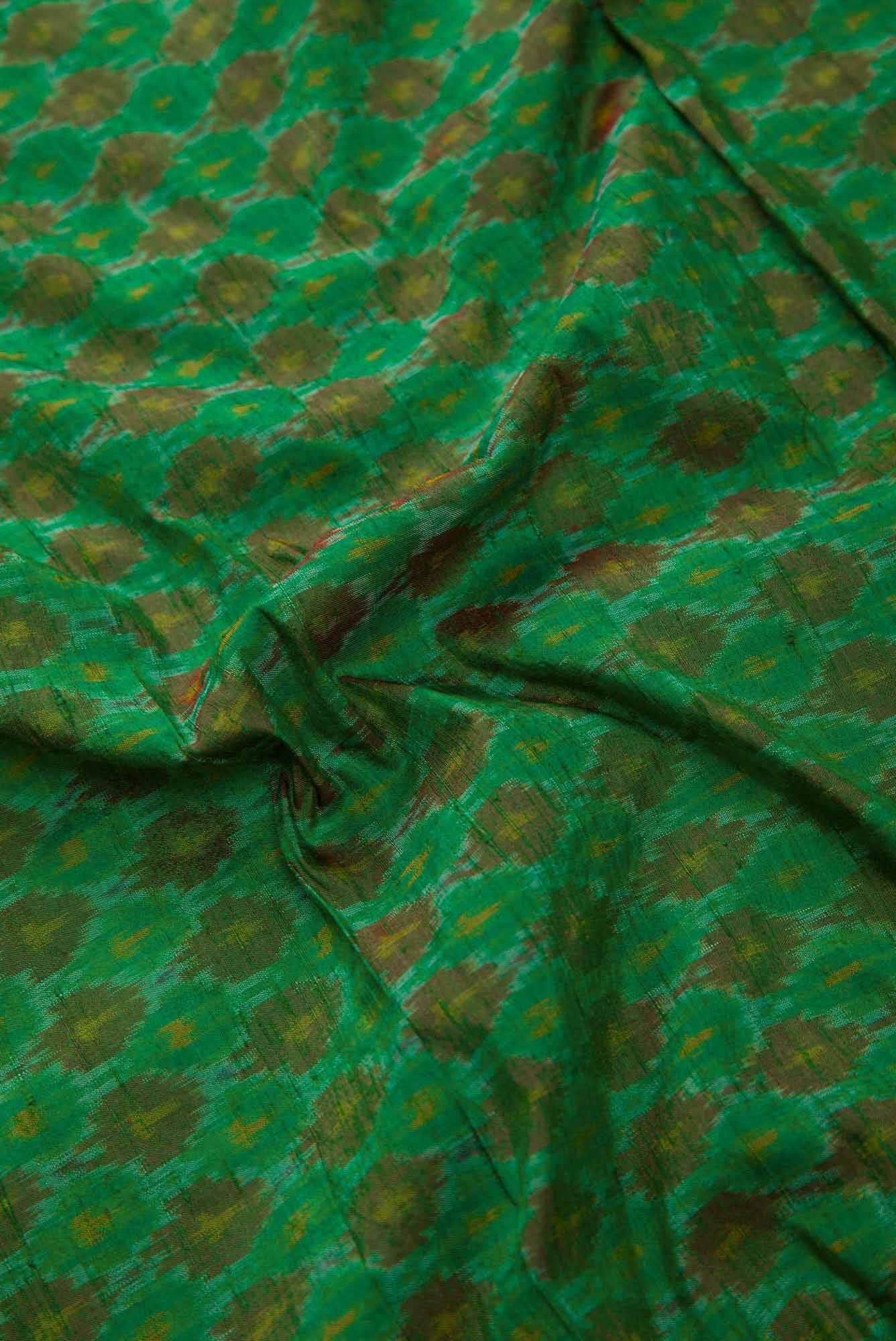Green Raw Silk Dress Material