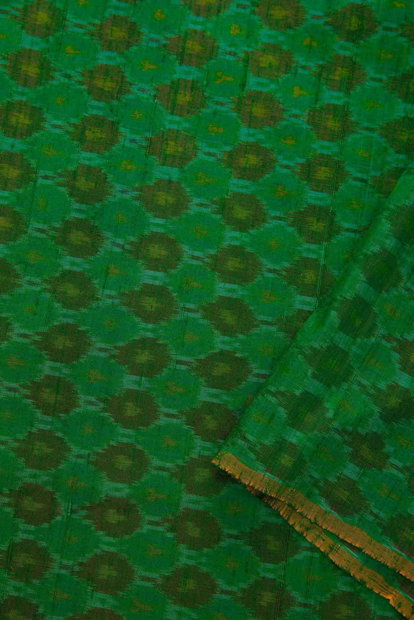 Green Raw Silk Dress Material