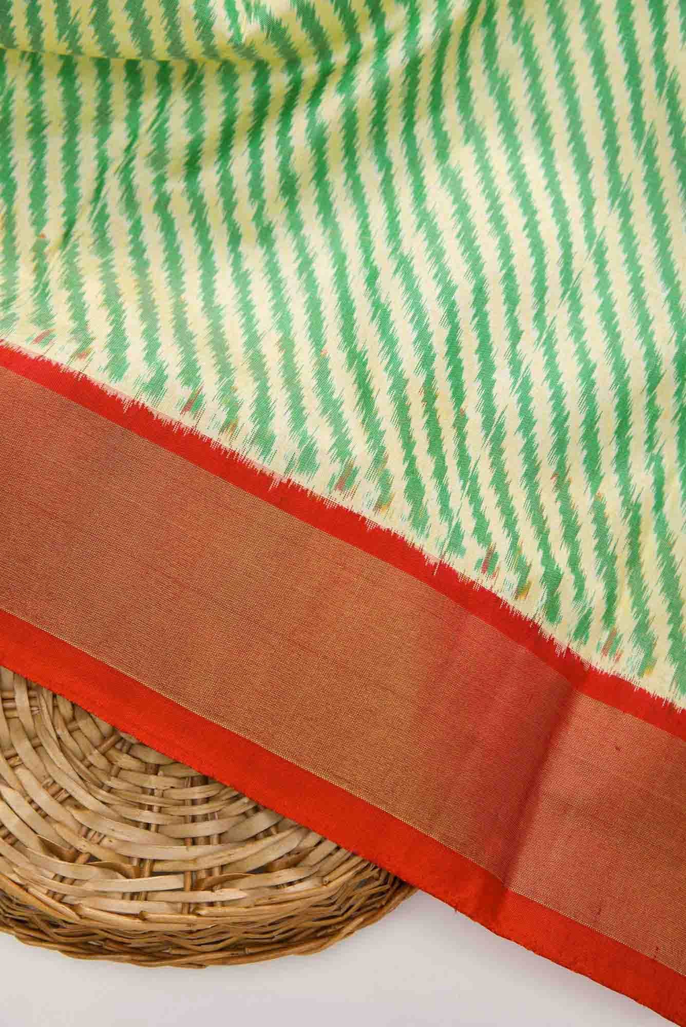 Green Double Ikat Dress Material