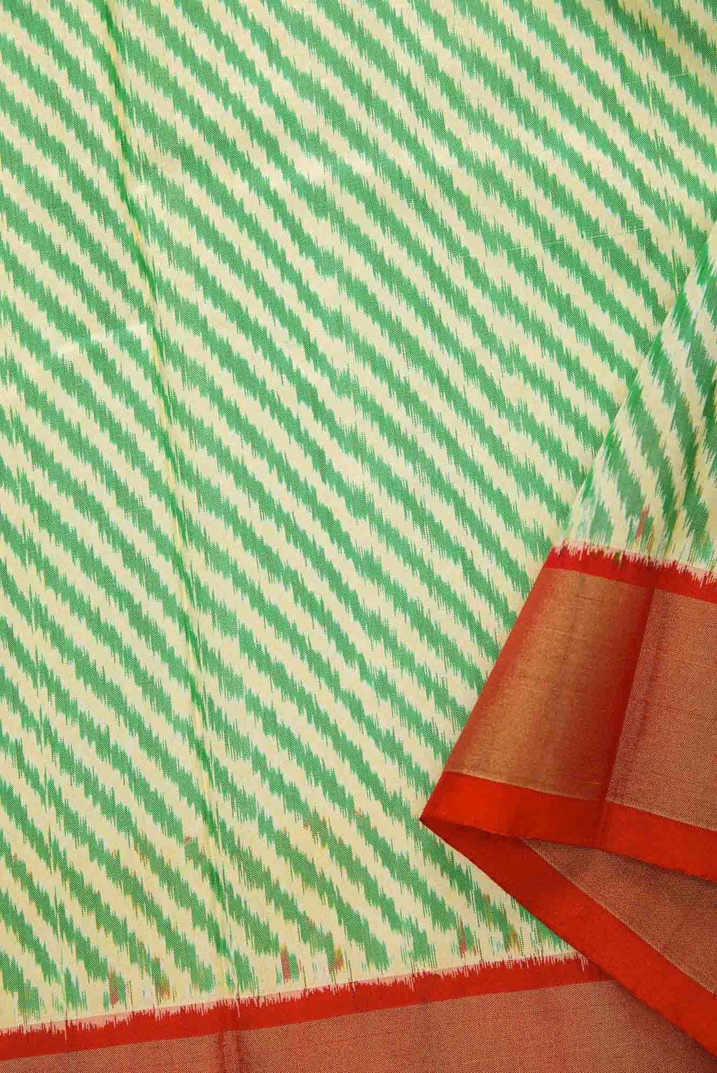 Green Double Ikat Dress Material