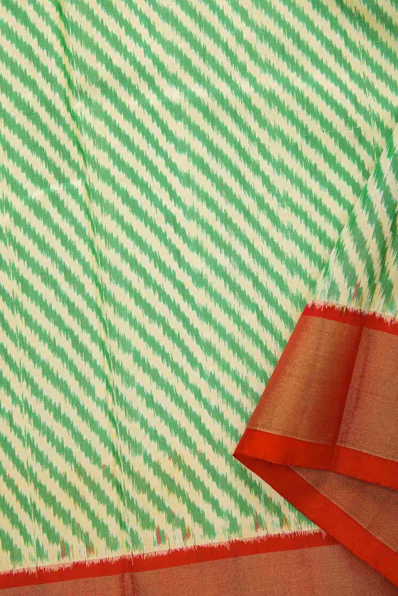 Green Double Ikat Dress Material