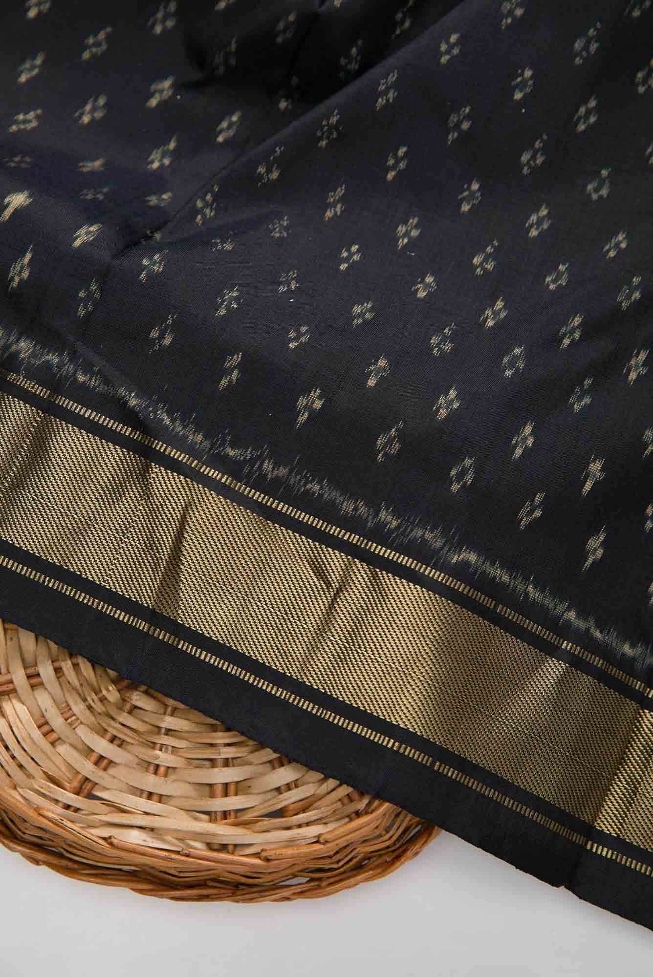 Black Double Ikat Dress Material